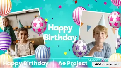 Happy Birthday 2 Video Displays template preview