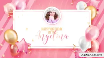 Happy Birthday 3 Video Displays template preview