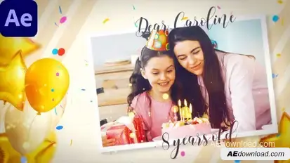 Happy Birthday Video Displays template preview