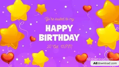 Happy Birthday Video Displays template preview