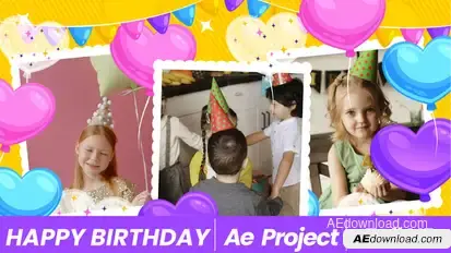 Happy Birthday Video Displays template preview