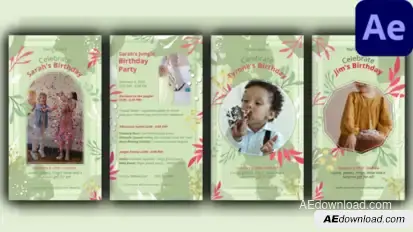 Happy Birthday 4 in 1 Elements template preview