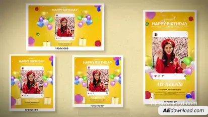 Happy Birthday Video Displays template preview