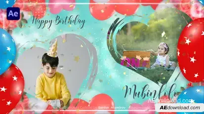 Happy Birthday Video Displays template preview