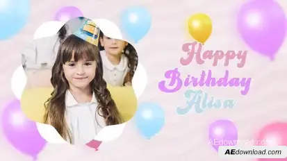 Happy Birthday Alisa Postel Color Design Openers template preview