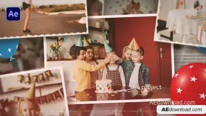 Happy Birthday Gallery Video Displays template preview
