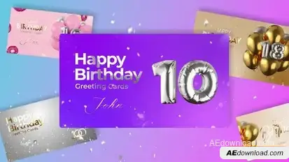 Happy Birthday Greeting Cards Openers template preview