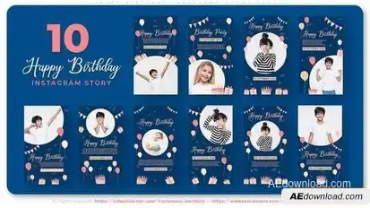 Happy Birthday | Instagram Story Pack Openers template preview
