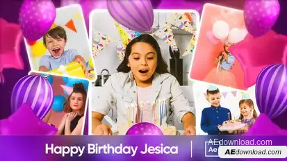 Happy Birthday Jesica Video Displays template preview