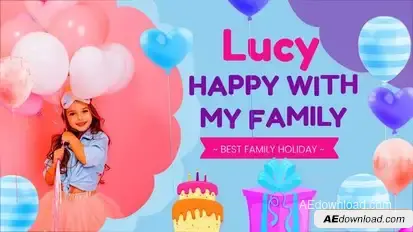 Videohive Happy Birthday Lucy Video Displays template preview