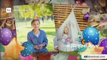 Happy Birthday Photo Slideshow Openers template preview