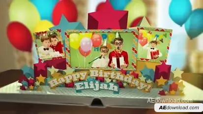 Videohive Happy Birthday Pop Up Book Video Displays template preview