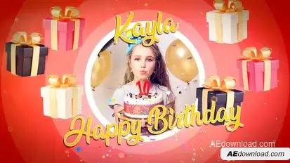 Happy Birthday Slide show Elements template preview