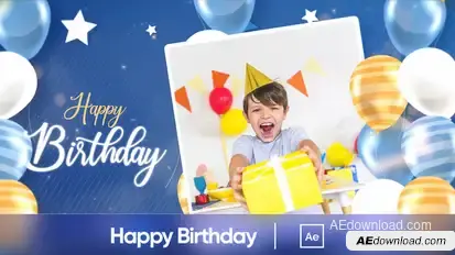 Happy Birthday Slideshow Video Displays template preview
