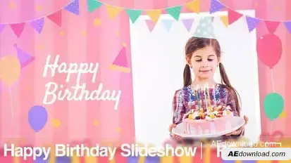 Happy Birthday Slideshow Openers template preview