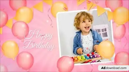 Happy Birthday Slideshow Openers template preview