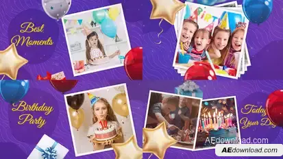 Happy Birthday Slideshow Openers template preview