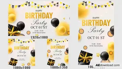 Happy Birthday Stories Elements template preview