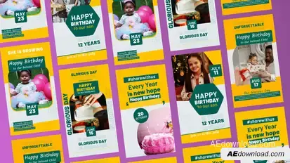 Happy Birthday Stories Product Promo template preview