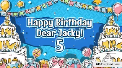 Happy Birthday Video Card Video Displays template preview