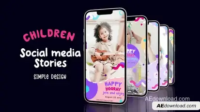 Happy child social Media Stories Video Displays template preview