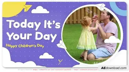 Happy Childrens Day Video Displays template preview