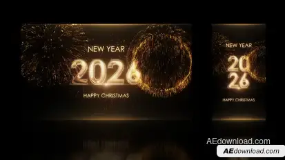 Happy Christmas and New Year 2026 broadcast-packages template preview