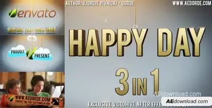 Happy Day - 3in1 Video Displays template preview