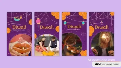 Videohive Happy Diwali Festival Instagram Stories Openers template preview