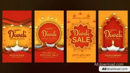 Happy Diwali Instagram Stories Openers template preview