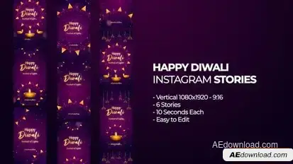 Happy Diwali Instagram Stories Openers template preview