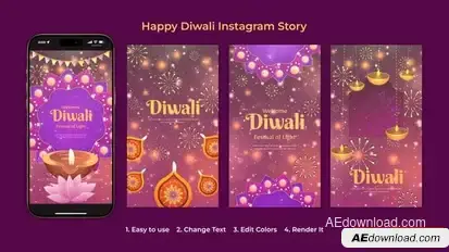 Videohive Happy Diwali Instagram Story 54756527 Openers template preview