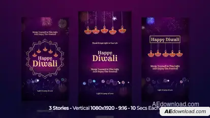 Happy Diwali Wishes Instagram Stories Openers template preview
