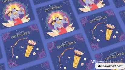 Videohive Happy Dussehra Instagram Post Openers template preview