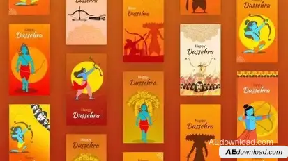 Videohive Happy Dussehra Instagram Stories Video Displays template preview