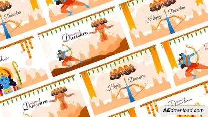 Videohive Happy Dussehra Scene Animation | After Effect Template Openers template preview