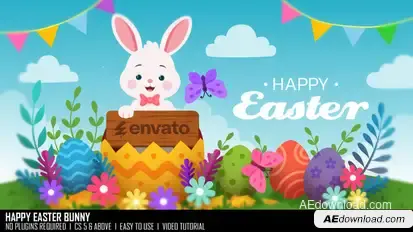 Happy Easter Bunny Easter template preview