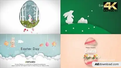 Happy Easter Day (4 in 1) Easter template preview