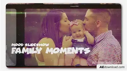 Happy Family Moments Slideshow Video Displays template preview