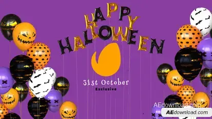 Happy Halloween Balloon Logo Reveal Logo Stings template preview