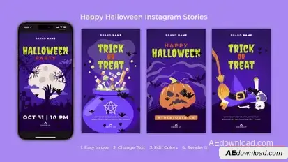 Videohive Happy Halloween Instagram Stories 54693668 Openers template preview