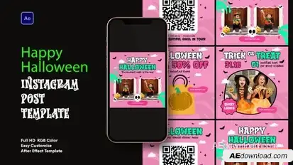 Happy Halloween Sale Instagram Post Openers template preview