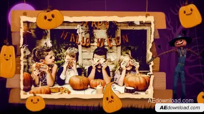Happy Halloween Slideshow Video Displays template preview