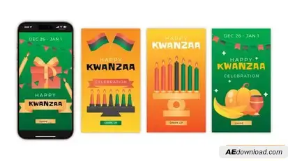 Videohive Happy Kwanzaa Instagram Stories Video Displays template preview