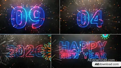 Happy New Year 2026 || Countdown Video Displays template preview