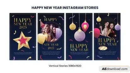 Videohive Happy New Year 2025 Instagram Stories | New Year 2025 Wishes Openers template preview