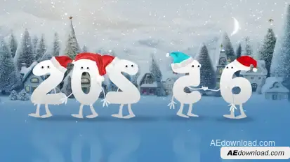 Happy New Year Cartoon 2026 | AE Openers template preview