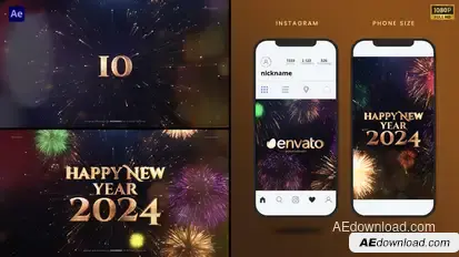 Happy New Year Countdown Elements template preview