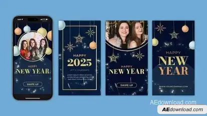 Videohive Happy New Year Instagram Stories 55398968 Openers template preview
