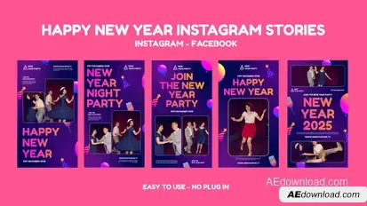 Happy New Year Instagram Stories Openers template preview